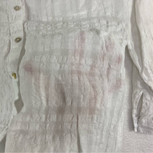 Sigrid Olson oversized white linen button down top. Size medium - Picture 3 of 8